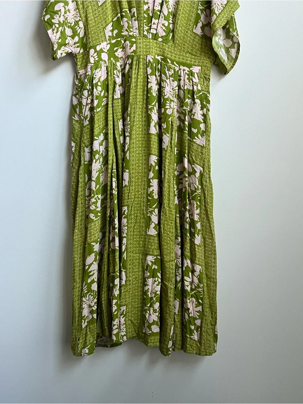 Soft Surroundings leslie maxi dress boho Floral Smocked Waist Large Resortwear